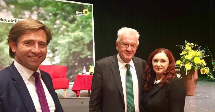 Winfried Kretschmann unterstützt Agnieszka Brugger in Wangen beim Bundestagswahlkampf