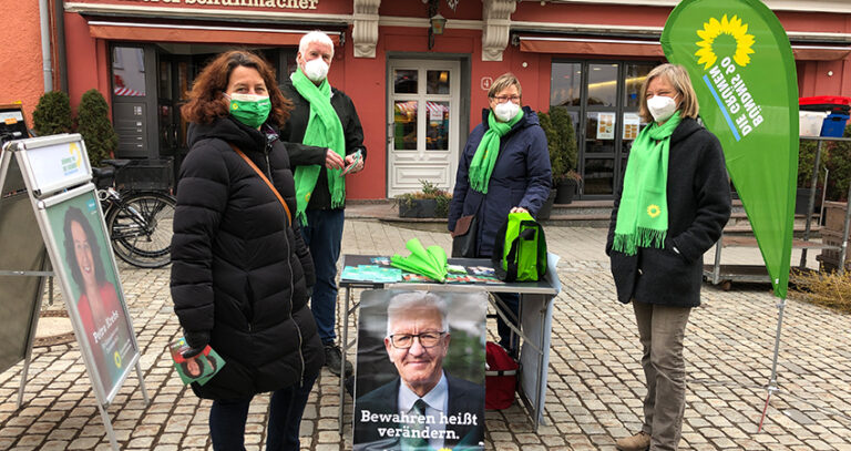 Petra Krebs auf dem Wochenmarkt in Isny