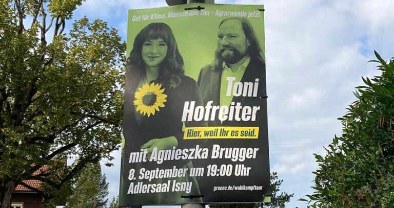 Toni Hofreiter mit Agnieszka Brugger im Adlersaal Isny